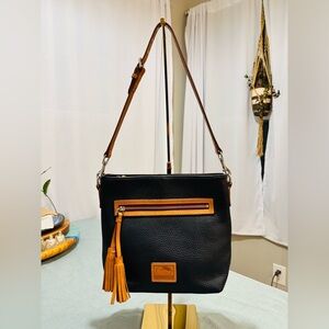 Dooney & Bourke Navy with Natural Leather Crossbody Bag Extender Strap